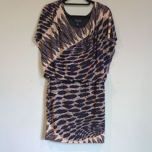 Enfocus Studio Navy and Beige Patterned Dress 8